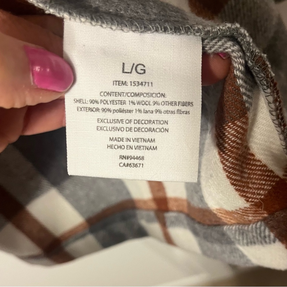 NWT women's tops HFX Plaid Button-Up shirt Jacket size large - Picture 6 of 10